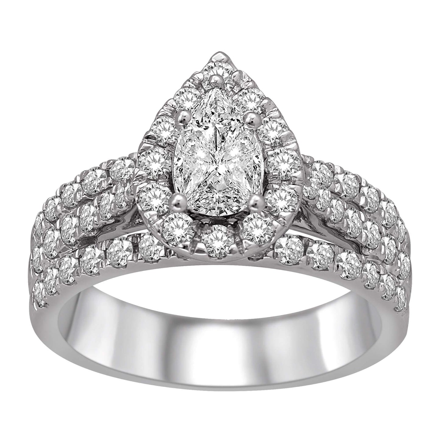 Lovecuts 14K Gold 1 1/2 Ct.Tw. Diamond Custom Engagement Ring - Johnny Dang & Co