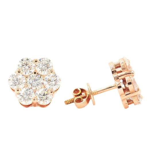 Build your size: CUSTOM SI, VS, VVS DIAMOND FLORAL/CLUSTER SETTING EARRINGS (0.30 CTW - 7.0 CTW) Each Pair - Johnny Dang & Co