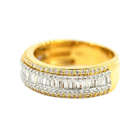 14K 1.55-1.75 CTW BAGUETTE and ROUND DIAMOND MENS BAND - Johnny Dang & Co