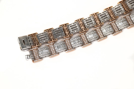 15.8mm 2 Tone Baguette Chain - Johnny Dang & Co