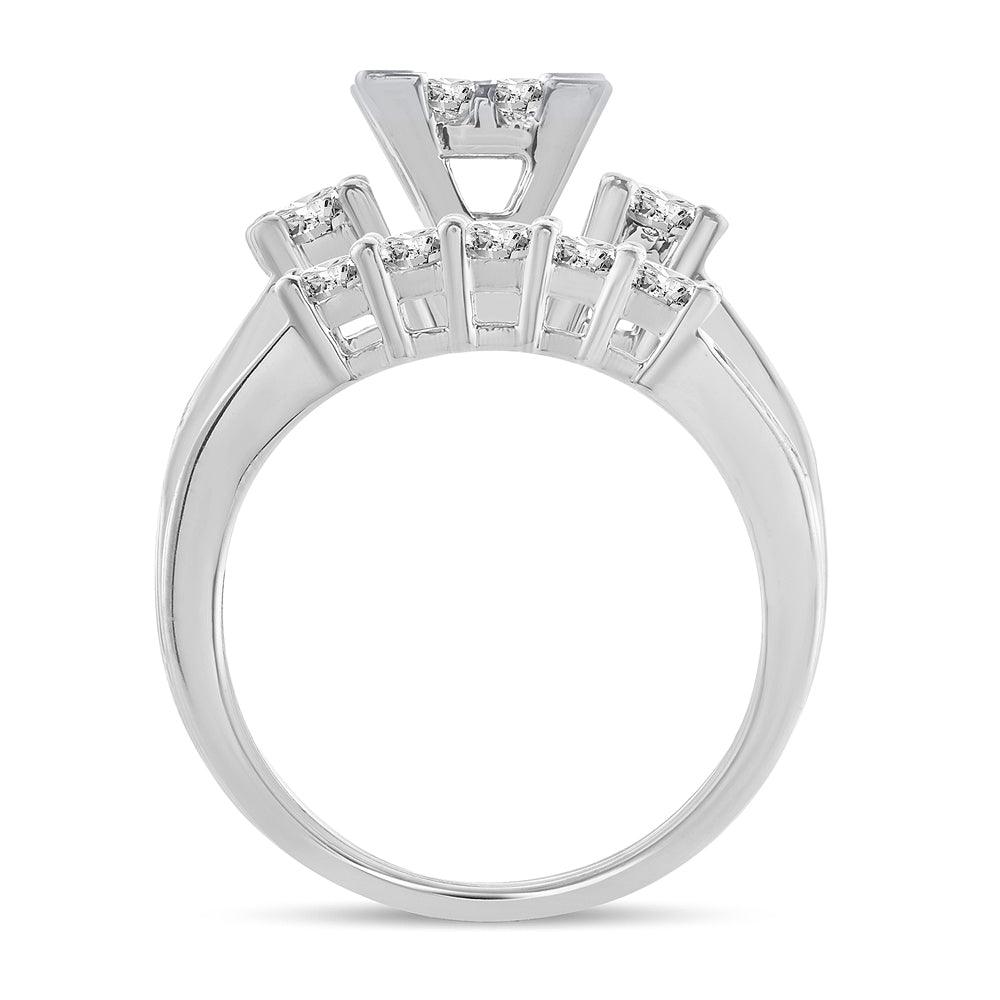 14K 2.00 CT PRINCESS CUT Diamond BRIDAL RING - Johnny Dang & Co