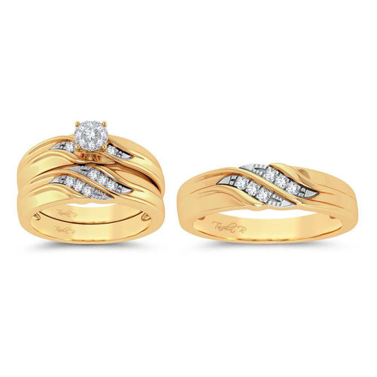 14K 0.20ct Diamond Trio Set - Johnny Dang & Co