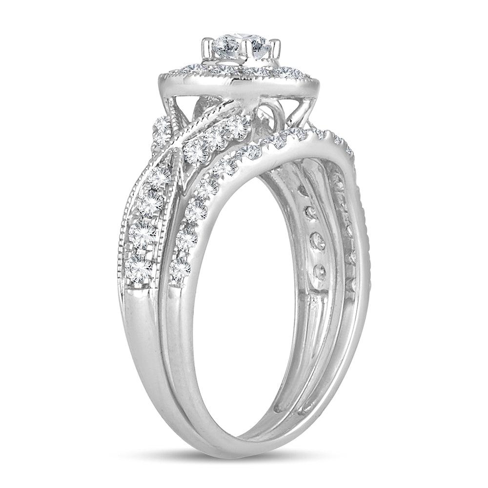 14K 1.00CT DIAMOND BRIDAL RING - Johnny Dang & Co
