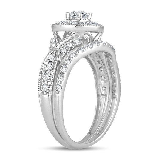 14K 1.00CT DIAMOND BRIDAL RING - Johnny Dang & Co