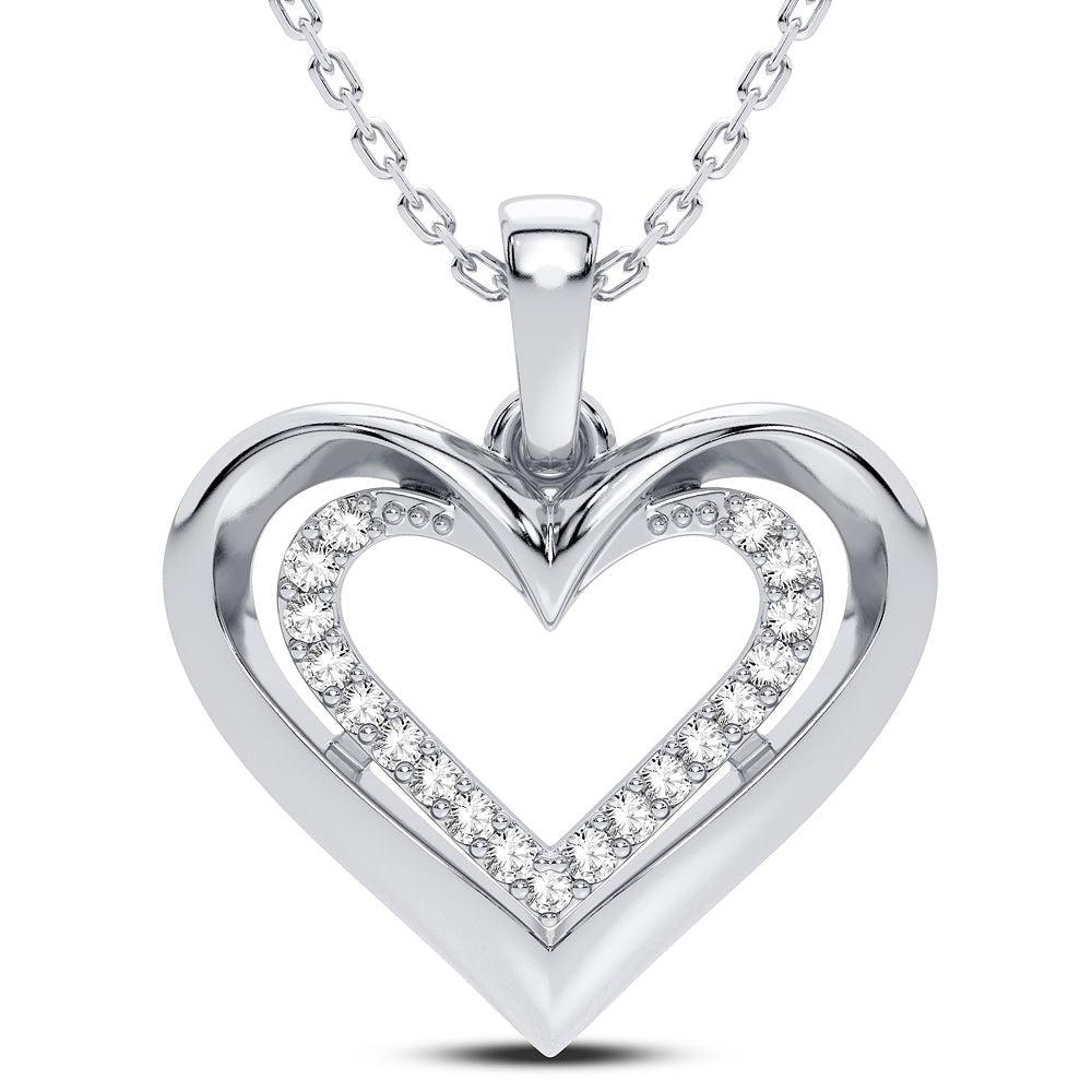 14K 0.10CT Diamond Pendant - Johnny Dang & Co