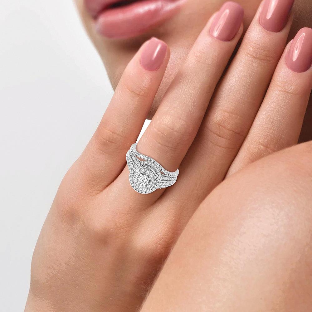 14K 1.00CT DIAMOND BRIDAL RING - Johnny Dang & Co