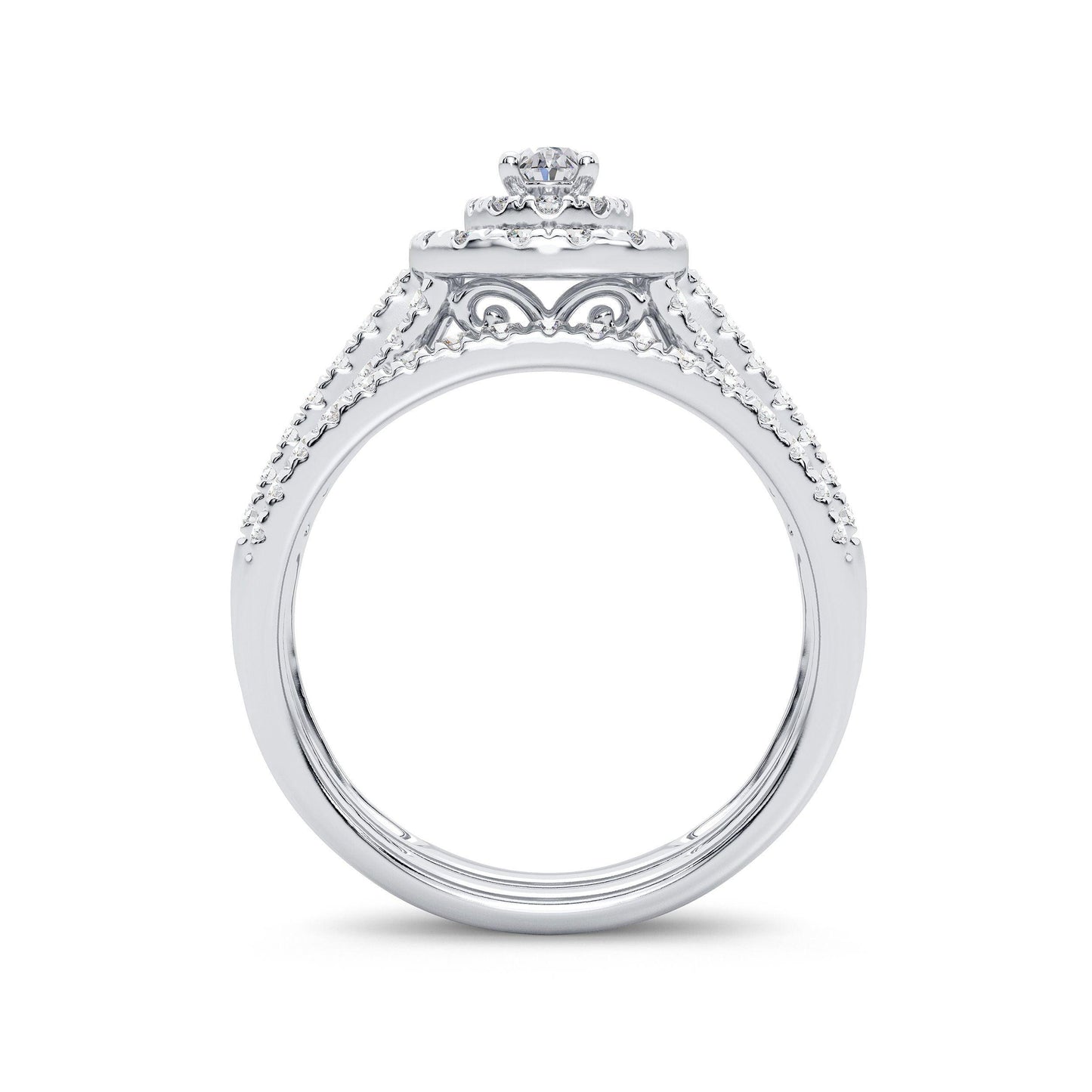 14K 1.00ct Diamond Bridal Ring - Johnny Dang & Co