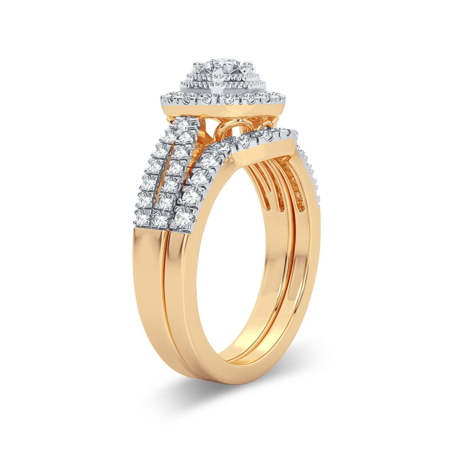 14K 0.75CT Diamond Bridal Ring - Johnny Dang & Co