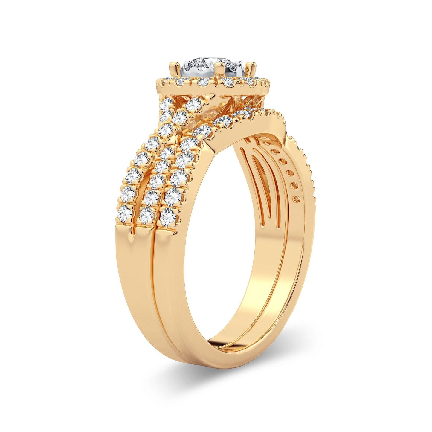 14K 0.75CT Diamond Bridal Ring - Johnny Dang & Co
