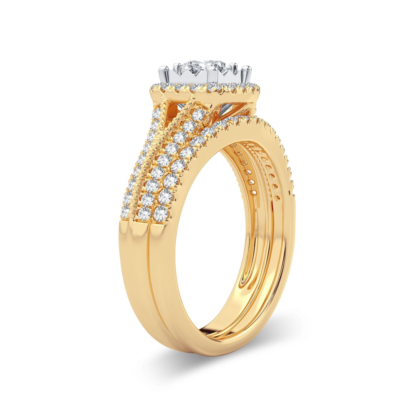 14K 0.75ct Diamond Bridal Ring - Johnny Dang & Co