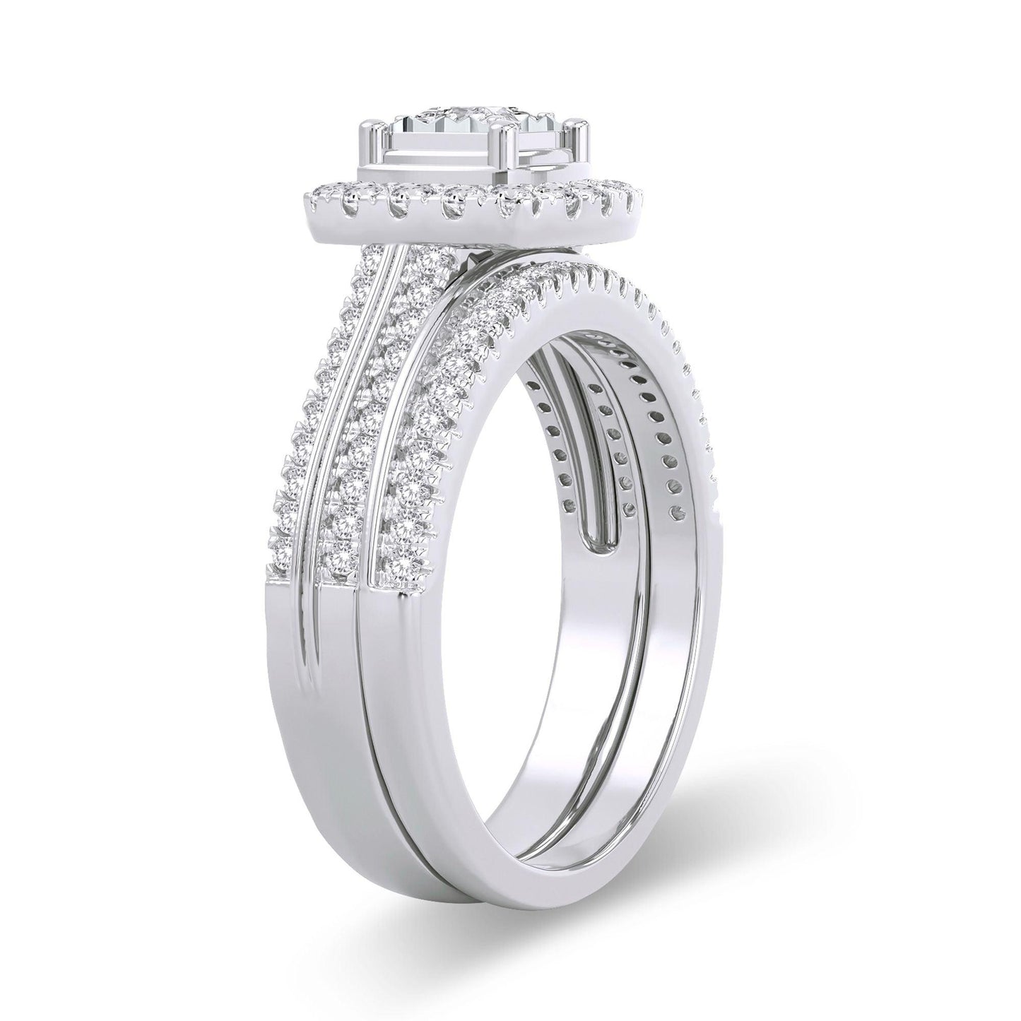 14K 0.64CT Diamond Bridal Ring - Johnny Dang & Co