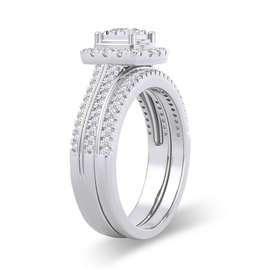 14K 0.64CT Diamond Bridal Ring - Johnny Dang & Co