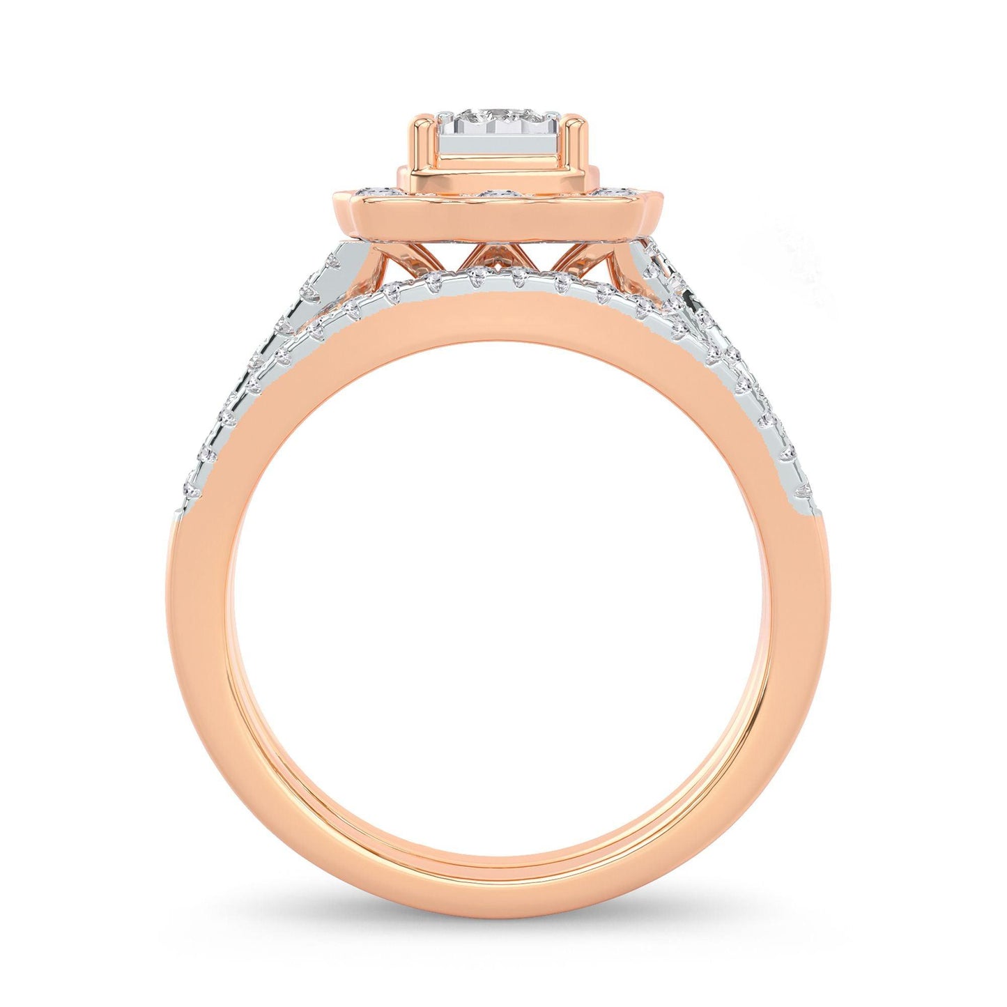 14K 0.62CT Diamond Bridal Ring - Johnny Dang & Co
