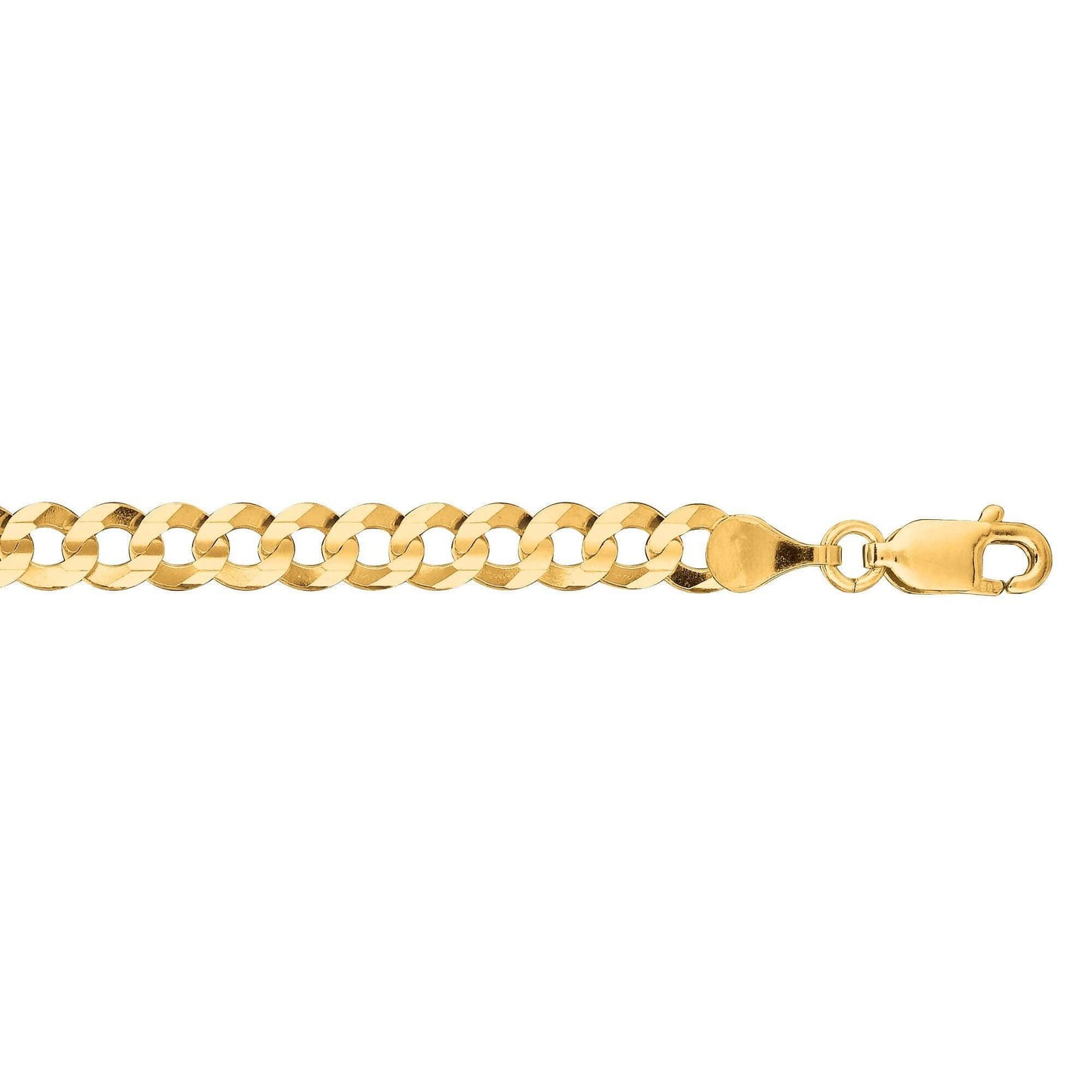 14kt 20 inches Yellow Gold 4.7mm Diamond Cut Comfort Curb Chain with Lobster Clasp - Johnny Dang & Co