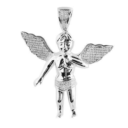 10KW 0.50CTW DIAMOND ANGEL PENDANT - Johnny Dang & Co