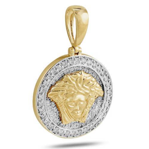 10KY 1.00CTW DIAMOND MEDUSA MEDALLION - Johnny Dang & Co
