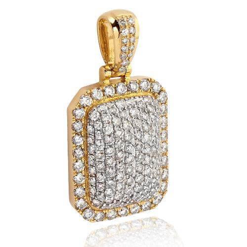 10KY 3.00CTW DIAMOND 3-D DOME DOGTAG PENDANT - Johnny Dang & Co