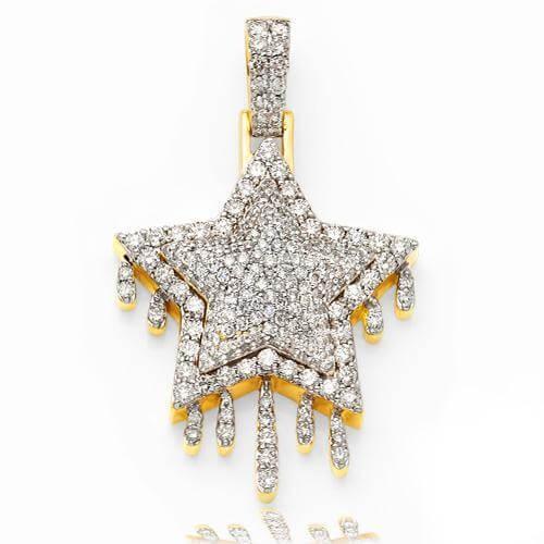 10KY 1.85CTW DIAMOND DRIPPING STAR PENDANT - Johnny Dang & Co