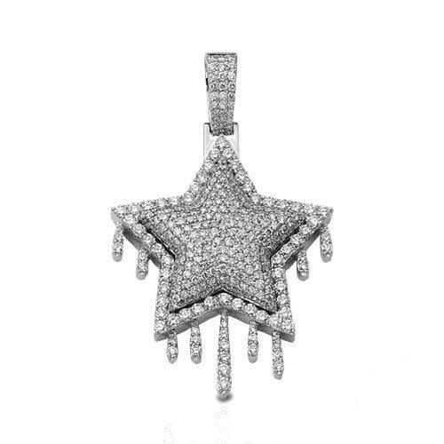 10KW 6.75CTW DIAMOND DRIPPING STAR PENDANT - Johnny Dang & Co