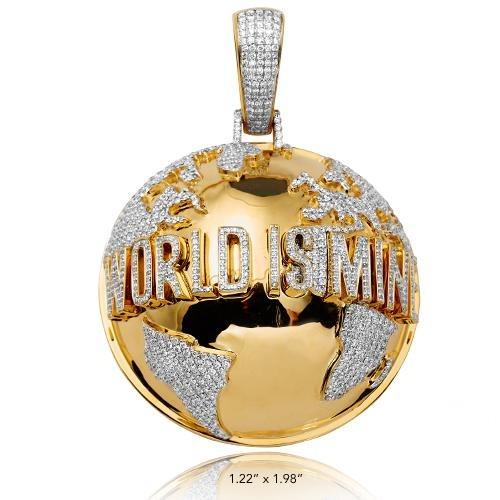 10KY 5.20CTW DIAMOND HALF GLOBE PENDANT - "WORLD - Johnny Dang & Co