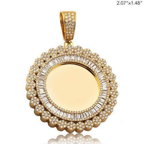 14KY 3.85CTW BAGUETTE DIAMOND MEMORY PENDANT - Johnny Dang & Co