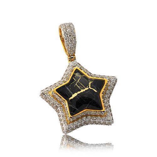 10KY 3.60CTW DIAMOND AND GOLD QUARTZ STAR PENDANT - Johnny Dang & Co