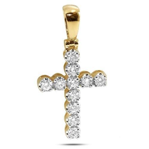14KY 2.00CTW 11-STONE DIAMOND CROSS - Johnny Dang & Co