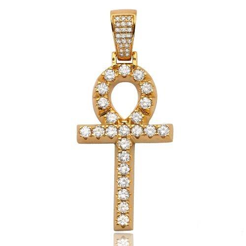 14KY 2.00CTW DIAMOND ANKH CROSS PENDANT - Johnny Dang & Co