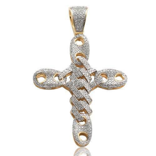 10KY 1.05CTW DIAMOND SQUARE LINK + GUCCI LINK - Johnny Dang & Co