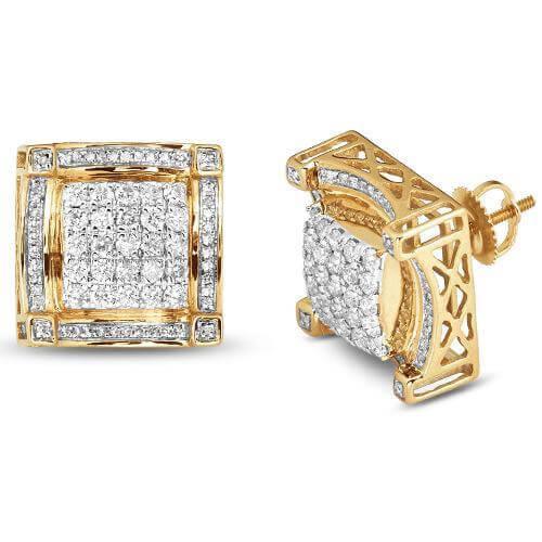 10KY 1.50CTW DIAMOND EARRIGNS - SQUARE HEAD WITH U - Johnny Dang & Co