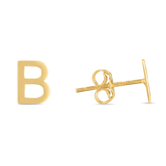 14K Gold Initial 'A Through Z' Stud Earring - Johnny Dang & Co