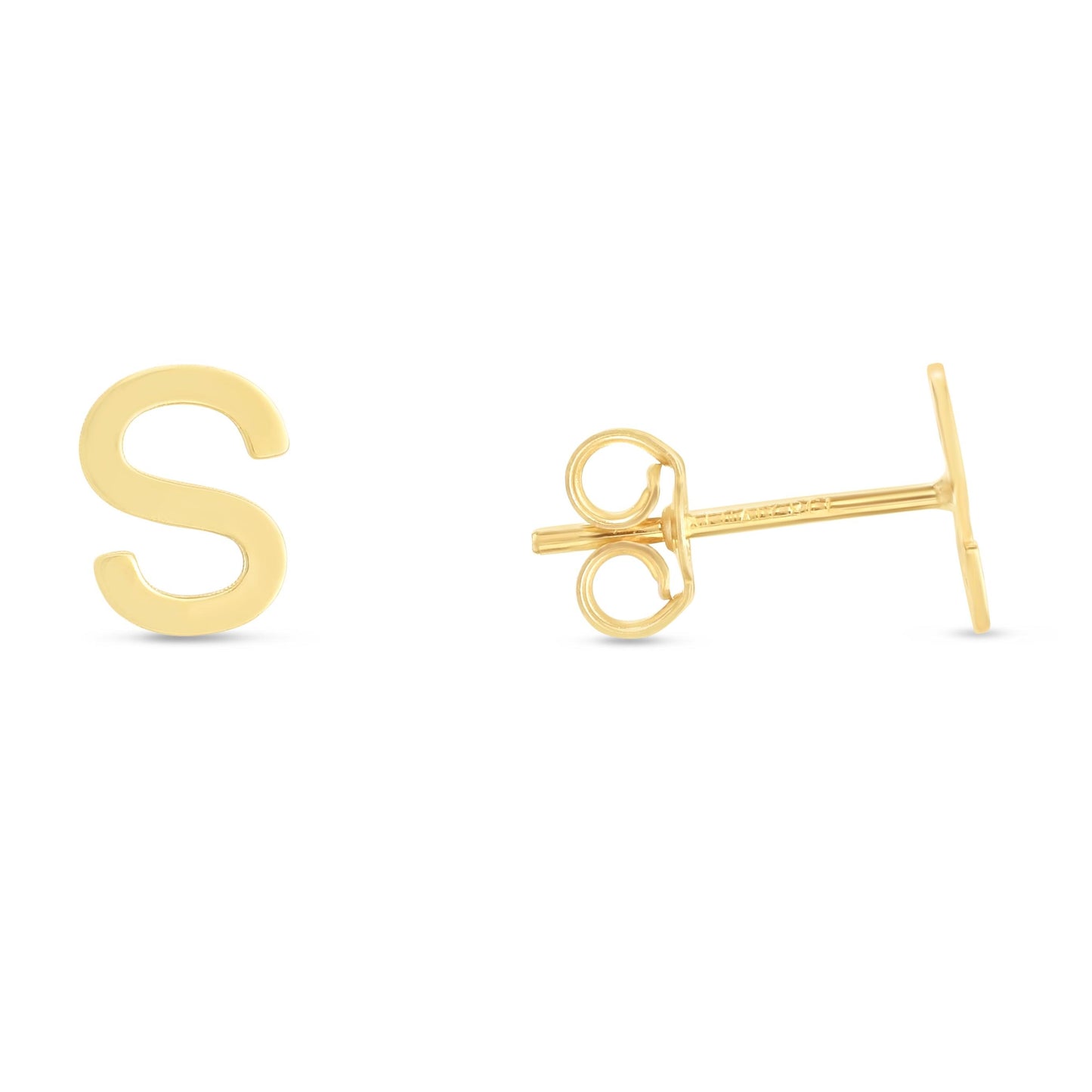 14K Gold Initial 'A Through Z' Stud Earring - Johnny Dang & Co