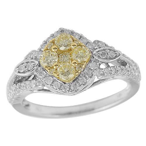 14KW 1.00CTW FANCY YELLOW DIAMOND RING - Johnny Dang & Co