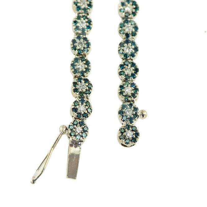 JDN102.4 - BLUE DIAMOND FLOWER CHAIN - Johnny Dang & Co