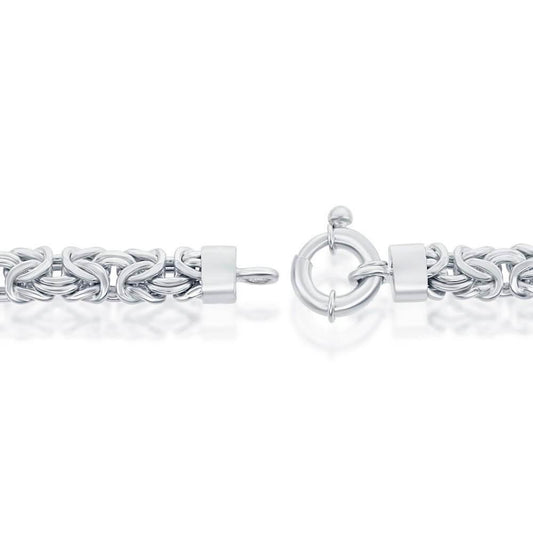 Sterling Silver Classic Byzantine Necklace - Rhodium Plated - Johnny Dang & Co