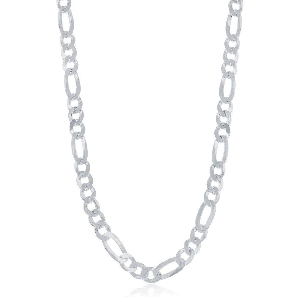 Sterling Silver 5.8mm Figaro Chain -Rohdium Plated - Johnny Dang & Co