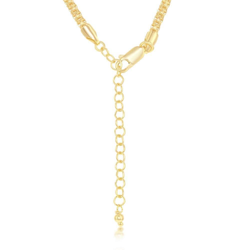 Sterling Silver 3mm Round Coriana Chain - Gold Plated - Johnny Dang & Co