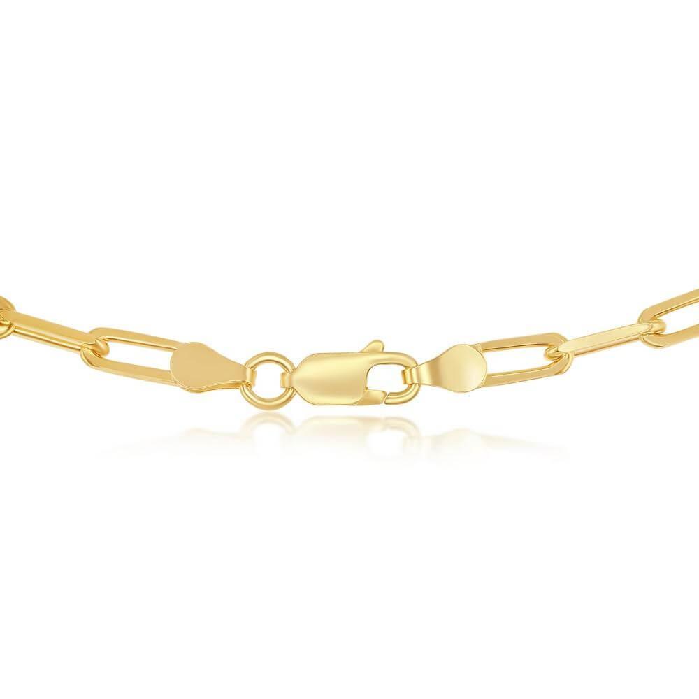 Sterling Silver 5.5mm Paper Clip Chain - Gold Plated 16" - Johnny Dang & Co