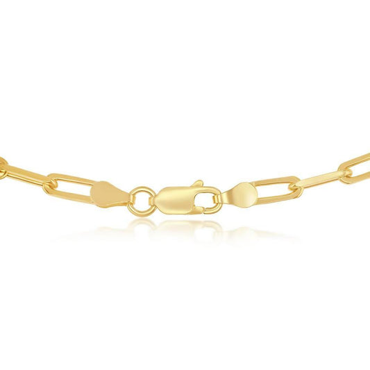 Sterling Silver 5.5mm Paper Clip Chain - Gold Plated 16" - Johnny Dang & Co