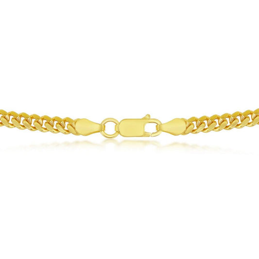 Sterling Silver 4mm 'Solid' Miami Cuban Chain - Gold Plated - Johnny Dang & Co
