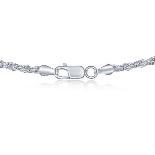 Sterling Silver 3.3mm Rope Chain - Silver Plated - Johnny Dang & Co