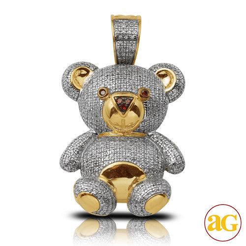 10KY 1.25CTW DIAMOND TEDDY BEAR PENDANT - Johnny Dang & Co