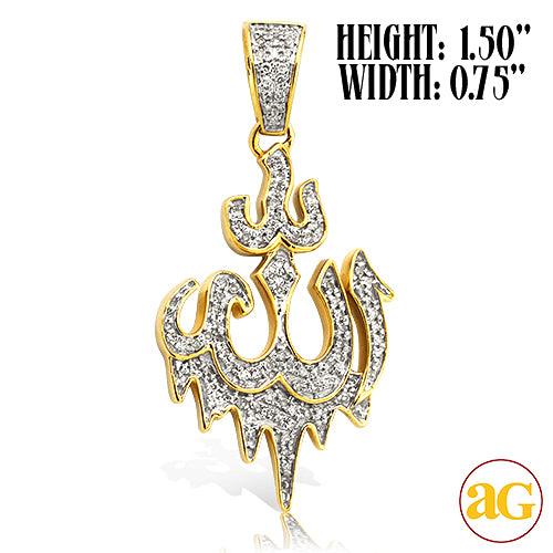 10KY 0.35CTW DRIPPING DIAMONDS ALLAH PENDANT - Johnny Dang & Co