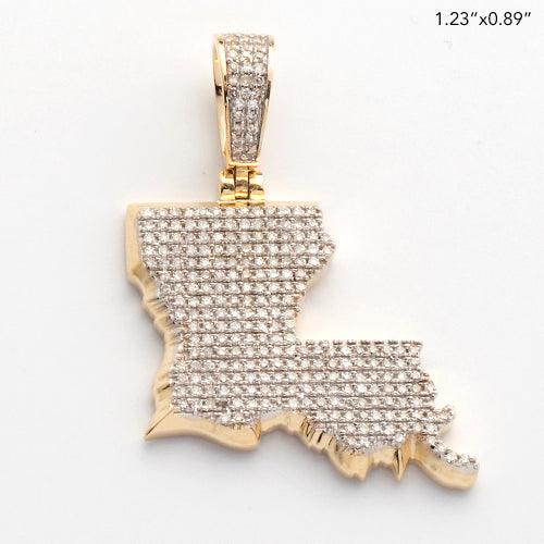10KY 0.60CTW MICROPAVE DIAMOND 3D STATE PENDANT - Johnny Dang & Co