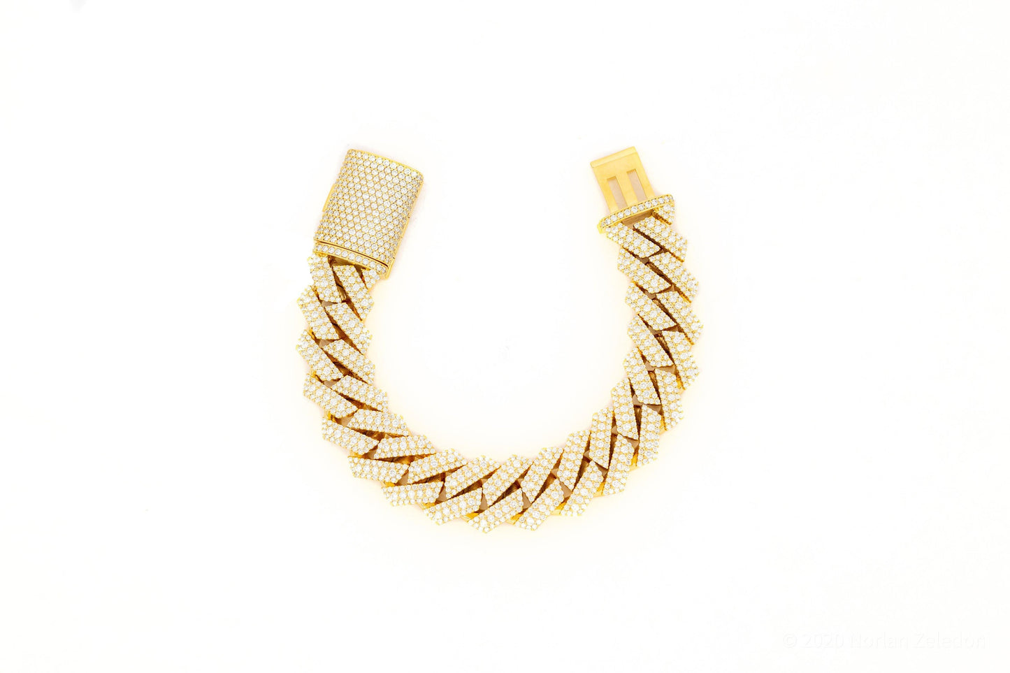 19mm Cuban Yellow Gold Bracelet - Johnny Dang & Co