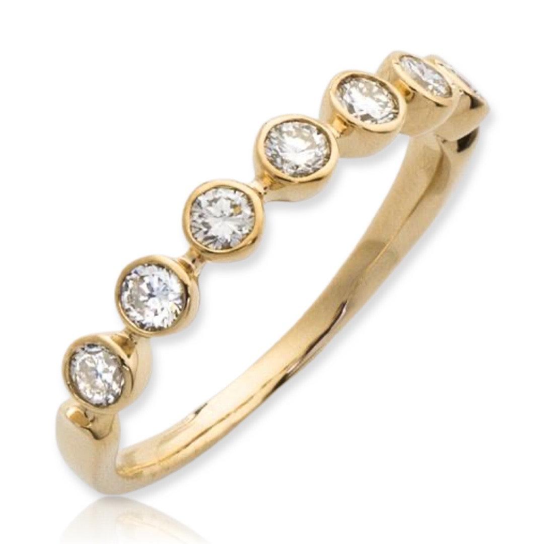 14KY 0.50CTW DIAMOND BAND - 7 STONE BEZEL SET - Johnny Dang & Co