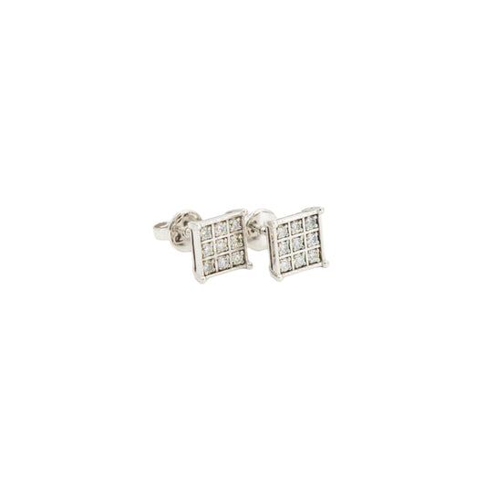 Diamond Channel Set Square Earrings Pair - Johnny Dang & Co