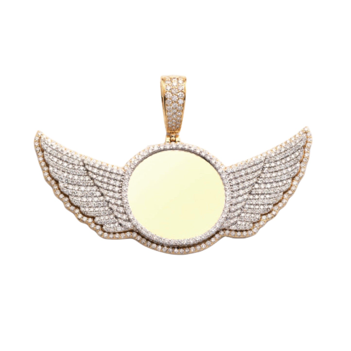 10KY+W 7.00CTW DIAMOND ROUND MEMORY PENDANT WITH WINGS - Johnny Dang & Co