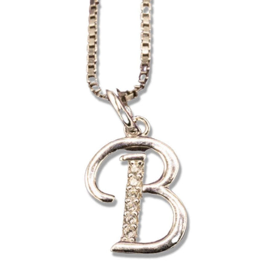 MINI SCRIPT LETTERS SILVER 925 WHITE GOLD PLATED - Johnny Dang & Co