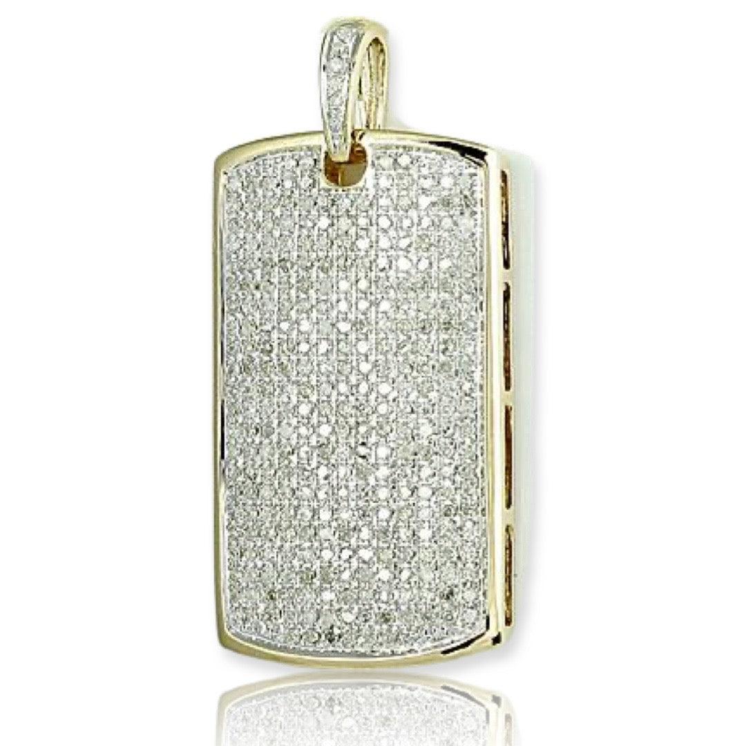 10KY 1.00CTW DIAMOND DOGTAG PENDANT - Johnny Dang & Co